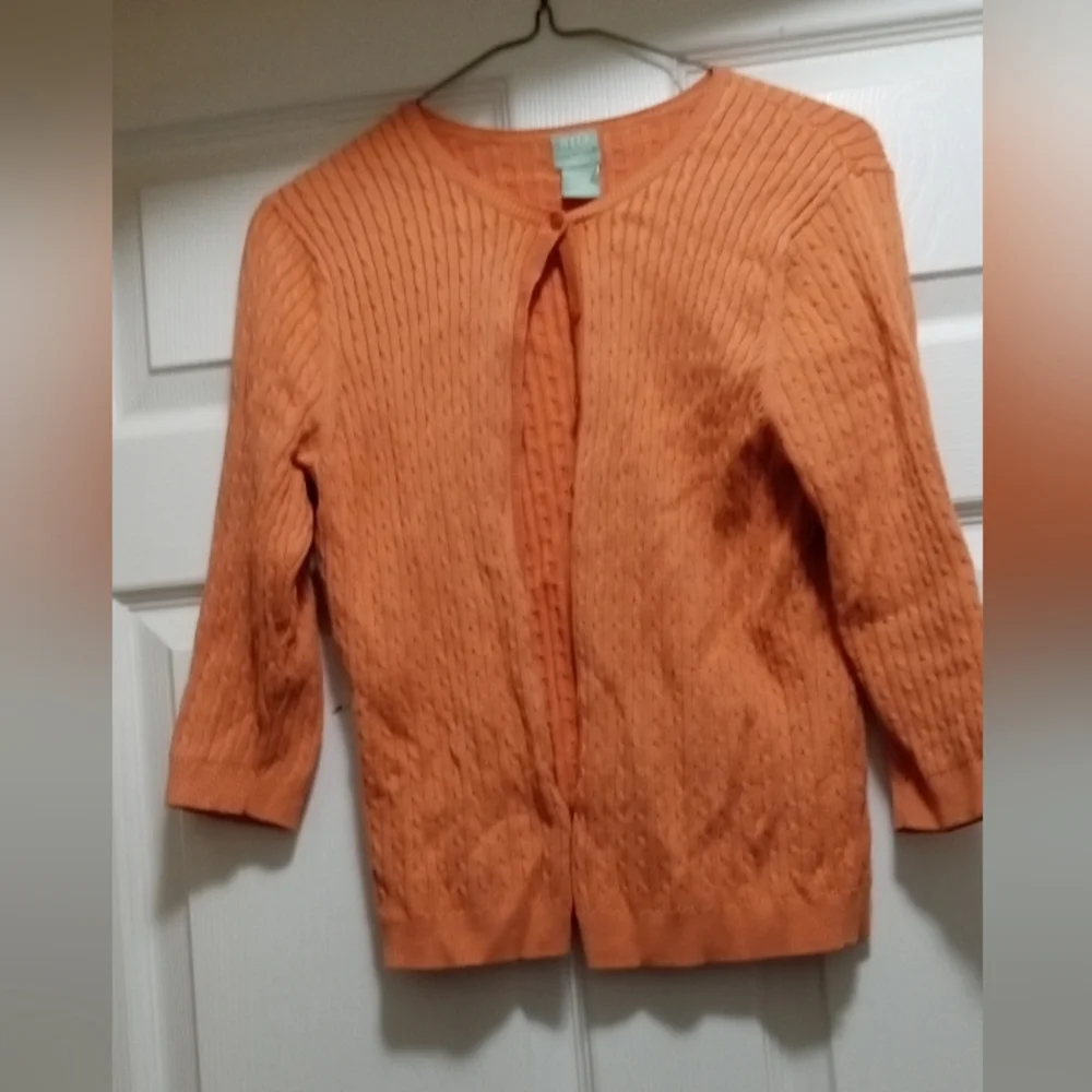 STO Ribbed VTG Cardigan -Susquehanna Trail Outfitter-Size: S-3/4 Length Sleeves